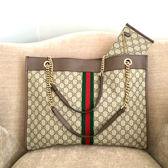 Authentic Gucci Rajah large tote bag brown monogram coated canvas - Picture 8 of 15